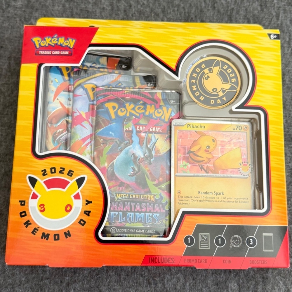 Pokemon TCG 2026 Pokemon Day 30th Anniversary Collection Pikachu Promo 3 Packs